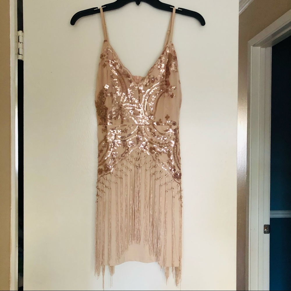 Sequin fringe dress